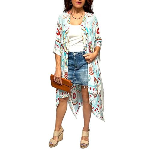 Humble Hilo Long Kimono Cardigan for Women Beach Cover up Casual Loose Prints & Patterns