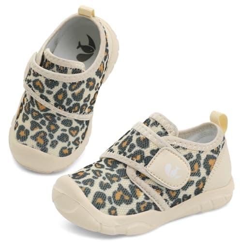 FEETCITY Toddler Shoes Infant Slip on Sneakers Boys Girls Toddler Walking Shoes Breathable Running Sneakers Leopard