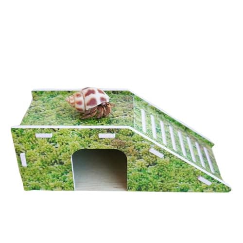 Jinymral Hermit Crab Tank Accessories - Climbing Ladder Toy & Shell Changing Hideout, Natural Resting Platform, Safe Crab Habitat Decor