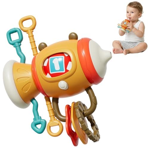 5 in 1 Montessori Busy Board Sensory Toy for Toddlers 1-3, Pull String Fidget Baby Toys 6-12 Months, Infant Carseat Plane Travel Activity, Educational Learning Birthday Gift for 1 2 Year Old Boy Girl