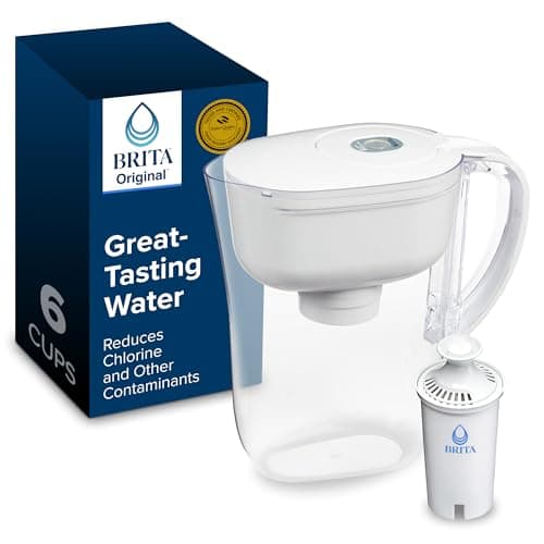 Brita Small 6-Cup Water Filter Pitcher, Includes 1 Filter, White