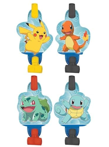 Pokemon Blowouts, 5" - 8 Count - Vibrantly Colored Party Accessory, Perfect for Any Pokemon-Themed Celebration
