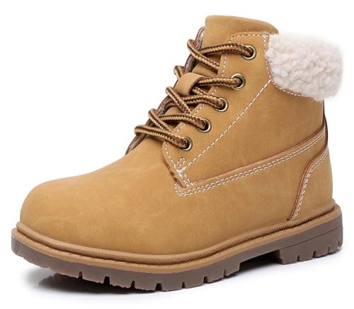 Apakowa Boys Winter Boots Fall Work Ankle Boots Side Zipper