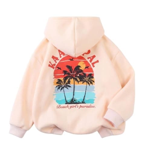 WELAKEN Girls Graphic Pullover Hoodie Long Sleeve Kids Sweatshirt 5-14Y