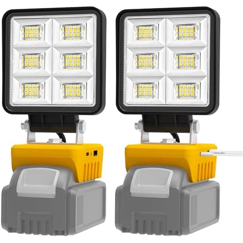 T-SUNiceM 2 PCS LED Work Light Compatible with Dewalt 20V Max Battery