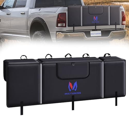 MICTUNING Tailgate Bike Pad for Mountain Bike, Secure 5 Bikes on Truck, ScratchResistant Tailgate Pad with Reflective Strips and Tool Pocket, for Outdoor Bicycle Transportation