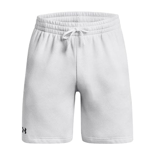 Under Armour Mens Rival Fleece Printed Shorts, (100) White / / Black, Small