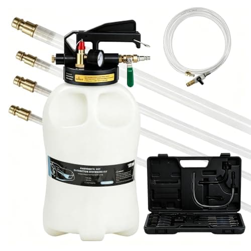 TUFFIOM 10L Transmission Fluid Pump Kit, Pneumatic 2 Way Oil and Liquid Extractor & Dispenser with 15 ATF Adapters, for Automotive Fluid Transfer, Tractor, Motorcycle