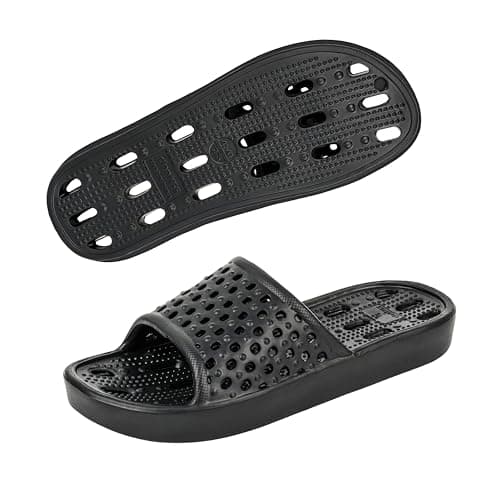 AnyuTech Shower Shoes for Men and Women,Non-Slip Quick-Dry Bath Slippers with Drain Holes,Lightweight Pool, Gym, Bathroom & College Dorm Sandals