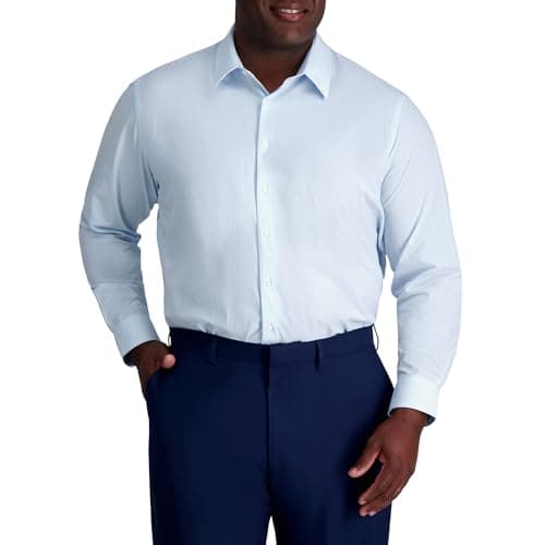 Haggar Mens Smart Wash® Classic Fit Comfort Stretch Dress Shirt - Big or Tall Sizes Sky Blue