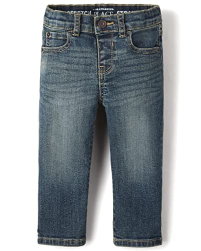 The Children's Place baby boys And Toddler Stretch Straight Leg Jeans, Aged Indigo Single, 18-24 Months US