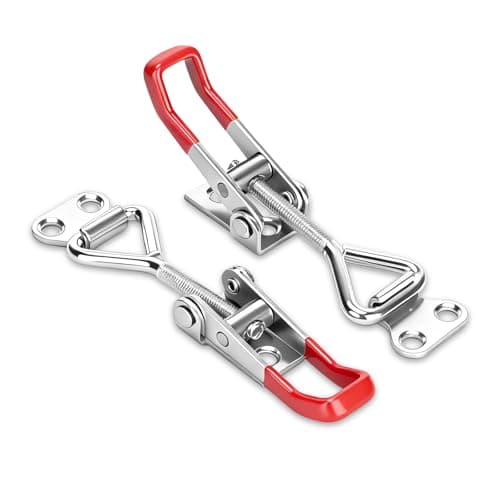 FRXIE 2 Pack Adjustable Toggle Latch 4001, Quick Release Toggle Clamp with 220lbs Capacity for Freezer, Toolbox, Smoker, Cabinet & Storage Case (Screws Not Included)