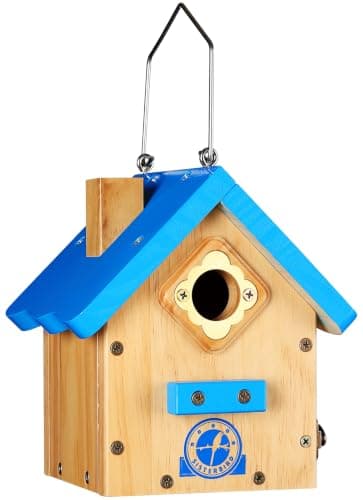 SISTERBIRD Birdhouses for Outdoors, Blue Hanging Wren House, Warming Gifts