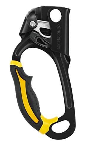 PETZL Ascension Ergonomic Handled Ascender for Rope Ascents - Left Hand (Standard Black)