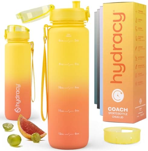 Hydracy Motivational Water Bottle with Time Marker & Fruit Infuser 32 oz