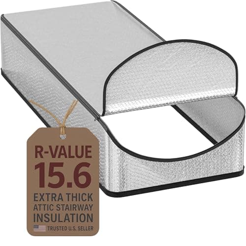 Attic Door Insulation Cover for Pull Down Ladder or Stair 25" x 54" x 11"- R-Value 15.6 Extra Thick Fire Proof Attic Tent Stairway Insulator with Easy Installation, Door Seal Hatch by Miloo