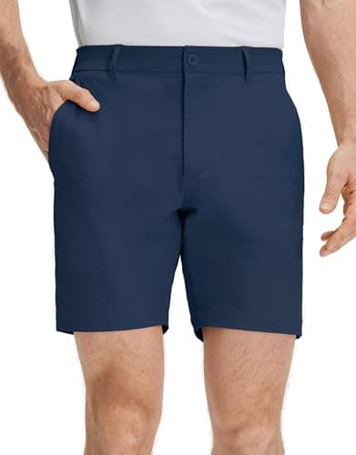 M MAELREG Mens Golf Shorts Performance Lightweight Water-Resistant Flat Front Pockets Work Pockets Golf Shorts Dark Blue