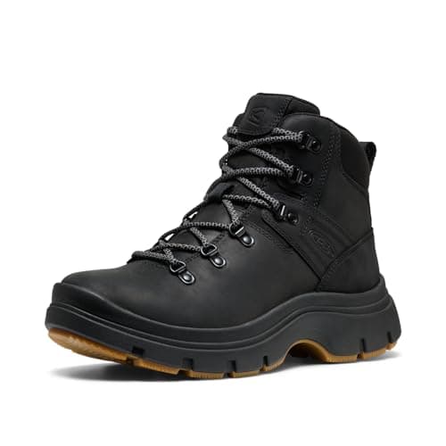 KEEN Women's Kosa Pyrenees Mid Height Classic Platform Style Comfortable Hiking Boots, Black, 8.5