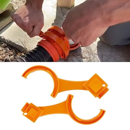 Tioollev 2 PCS RV Sewer Hose Wrench, Multi Purpose Fittings Wrench to Connect and Disconnect Sewer Hoses, Fits Most 3 Inch and 4 Inch Male/Female RV Sewer Caps, RV Accessories (Orange)