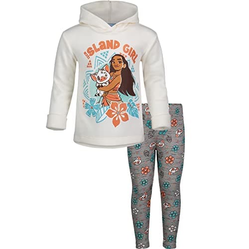 Disney Moana Infant Baby Girls Pullover Hoodie and Leggings Outfit Set White 18 Months