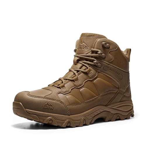 NORTIV 8 Men's Waterproof Hiking Boots Outdoor Trekking Lightweight Mountaineering Leather Shoes,Size 13,Coyote,NMUMHB2501