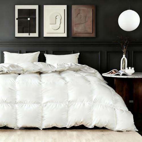 Down Fiber Comforter Oversize King, Lightweight Summer Duvet Insert White