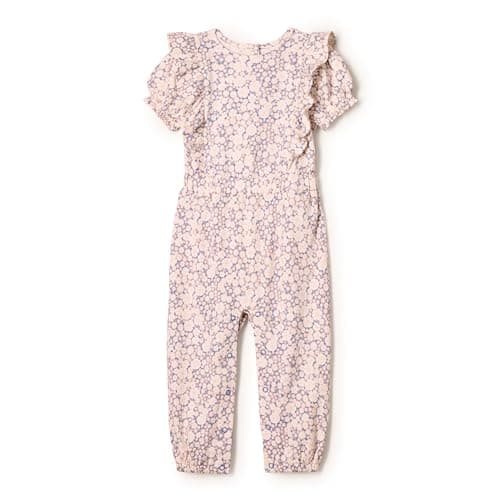 Amazon Essentials x Sofia Grainge Baby Girls' Ruffle Romper, Blue Ivory Delicate Floral, 24 Months