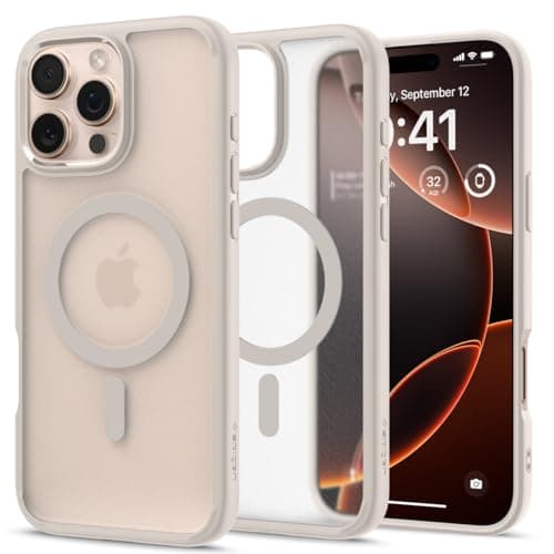 Spigen for iPhone 16 Pro Max Case, Ultra Hybrid MagFit [Anti-Yellowing] [Compatible with Magsafe] - Frost Natural Titanium