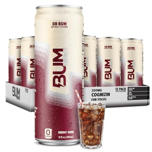 BUM Sugar Free Energy Drink with Nootropics, Dr BUM,12 Pack