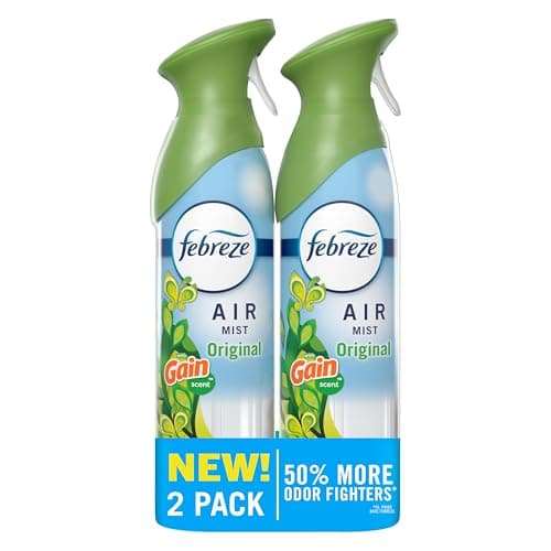 Febreze Air Mist, Air Freshener Spray, Odor Fighting Room Spray, Deodorizer for Home Bathroom Kitchen Office Apartment Dorm Room Classroom, Gain Original Scent, 8.1oz, (Pack of 2)