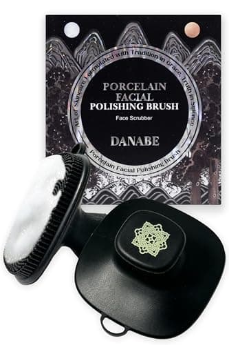 [K-Beauty] DANABE Porcelain-Skin Facial Polishing Brush | Non-Slip Face and Body Silicone Scrubber | Korean Skin Care Facial Cleansing Brush | Portable Face Scrubber Exfoliator (Black)