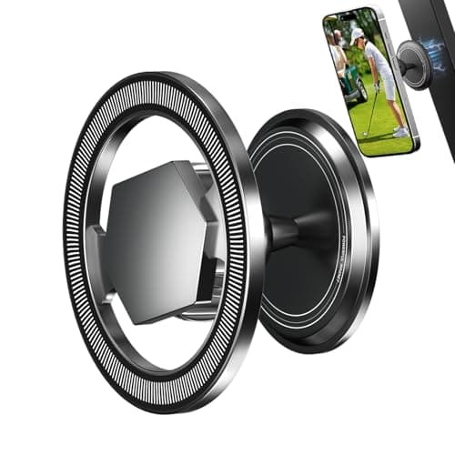 Magnetic Golf Cart Phone Holder, 360° Rotation Magnetic Phone Holder for Golf Cart, Phone Caddy for Golf Cart with MagSafe iPhone, Golf Cart Accessories Gifts for Men with EZGO/Club Car/Yamaha