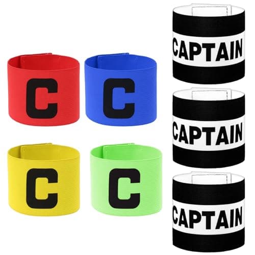XLIUAX 7Pcs Soccer Captain Armband, Multicoloured Elastic Captain Bands Soccer, Adjustable Leader Team Sport Armband for Team Sports Football Basketball Volleyball Arm Bands