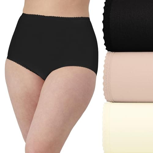 Bali Women's Brief Underwear, Skimp Skamp Brief Panties, Full Coverage, 3-Pack (Colors May Vary)