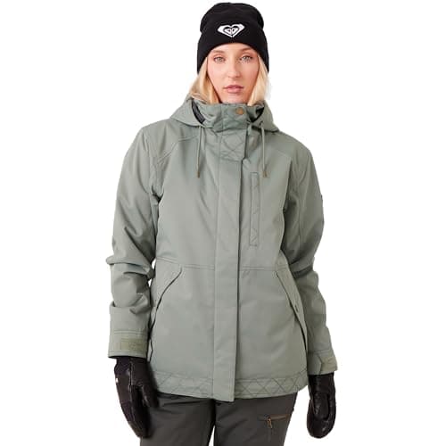 Roxy Women's Billie Jacket – 10K Waterproof Snow Jacket, Tailored Fit, PFAS-Free, Insulated, Sea Spray, Medium