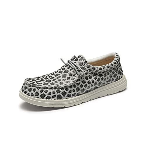 Bruno Marc Women’s Slip-on Loafers Casual Shoes,Size 6.5,Black Leopard Print,SBLS225W