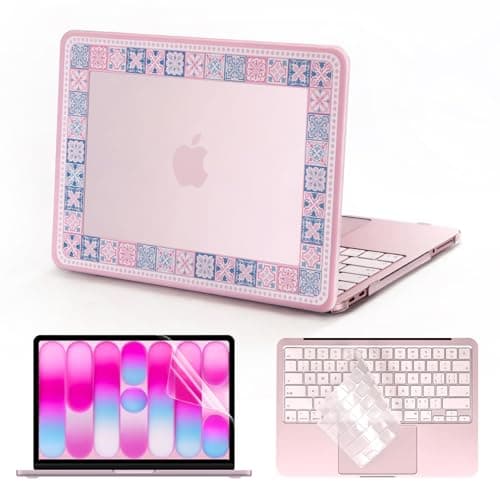 uconsmimo for 2026 MacBook Neo 13-inch A3404 Case, Matte Hard Plastic Cover, Slim Lightweight Anti-Scratch Smudge Resistant Shell, Minor Drop Protection with TPU Keyboard Cover & Screen Film (Pink)