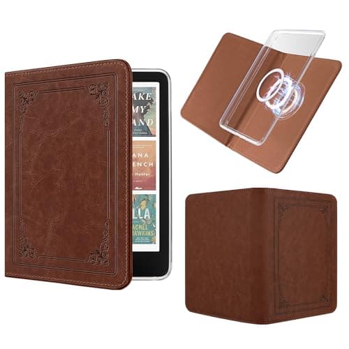 Vane Oak Magnetic Detachable Book Cover Case for 7" Kindle Paperwhite 12th Gen 2024 and Kindle Colorsoft Signature Edition, Slim PU Leather Case with Auto Wake/Sleep (Vintage Brown)