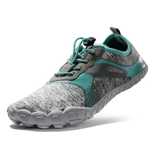 NORTIV 8 Women's Quick Dry Water Shoes Barefoot Sports Aqua Beach Pool Swim Shoes TREKLADY, Size 5,Light/Grey/Mint/Green,TREKLADY-1