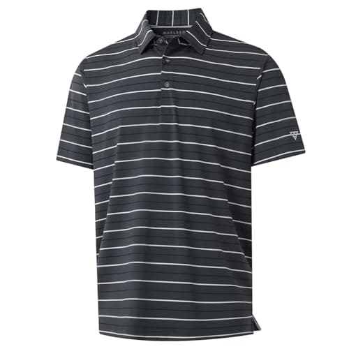 M MAELREG Polo Shirts for Boys Golf Polo Short Sleeve Quick Dry Performance Sport Casual Striped Boys Golf Shirts