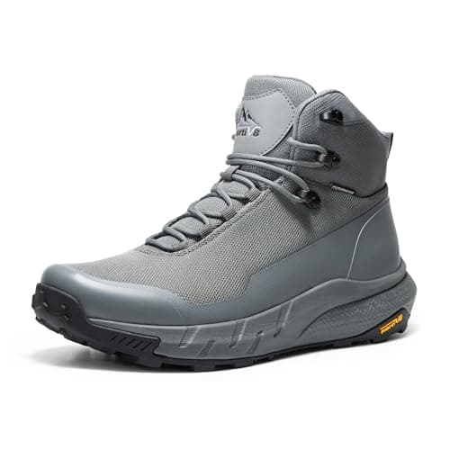 NORTIV 8 Men's Mid Waterproof Hiking Boots Outdoor Lightweight Breathable Trekking Camping Mountaineering Shoes HydroTrek,Size 9.5,Grey,NMUMHB2504