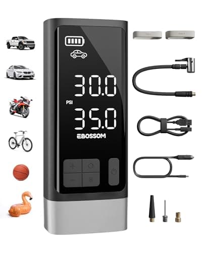 Dual Cylinder Portable Tire Inflator, 150PSI Cordless Air Compressor