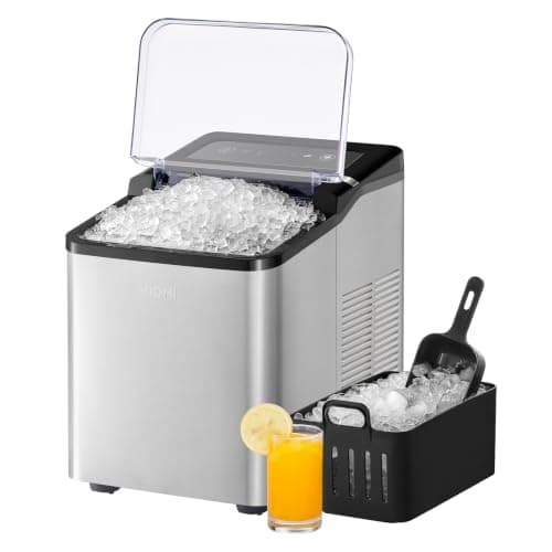 Viomi Nugget Ice Maker Countertop, Chewable Pebble & Pellet Ice Machine with Self-Cleaning Pump, 33.5lbs/24H Crushed Ice for Home, Kitchen, Bar, RV, Party, Outdoor, Stainless Steel