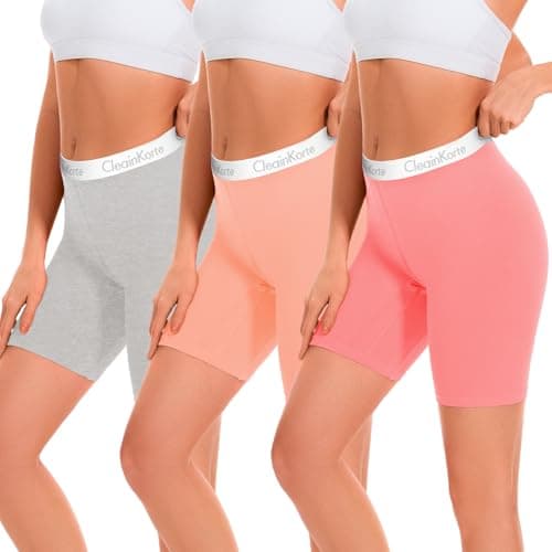 CleainKorte Womens Boy Shorts Underwear Cotton Anti Chafing Boxers Briefs High Waisted Boyshorts Panties Strech 3 Pack Multicolor 2XL