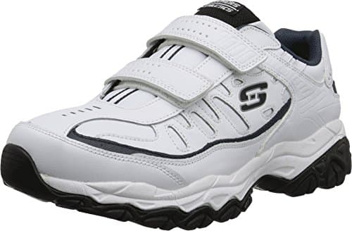 Skechers Men's Afterburn Memory Fit - Final Cut, White/Navy, 8.5 X-Wide