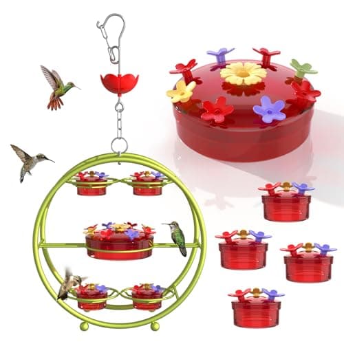 Dreamdrawer Hummingbird Feeders for Outdoors - Multi-Port, Top-Filling - Ant & Bee Proof, Ideal Garden Decor