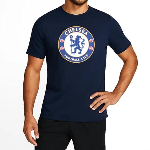 Icon Sports Chelsea FC Soccer Tee – Officially Licensed Unisex Short Sleeve Cotton T-Shirt 1-Navy L
