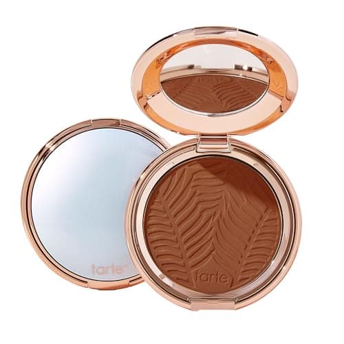 tarte Amazonian clay blurring powder foundation – Buildable Light-to-Medium Coverage, Natural Matte Longwear Finish, Blurs look of Pores, Vegan & Cruelty-Free, full size, 57N rich neutral