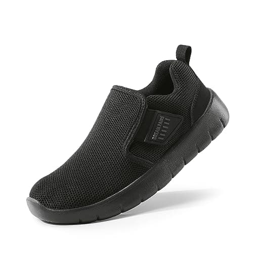 DREAM PAIRS Boys Girls Shoes Kids Slip on Tennis EZ-Ons MightyMovers Running Athletic Barefoot Zero Drop Sports Sneakers,Size 11 Little Kid,All/Black,Luca