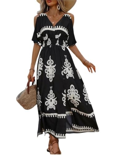 Verdusa Women's Vacation Beach Hawaiian Dress Summer Tropical Maxi Dresses